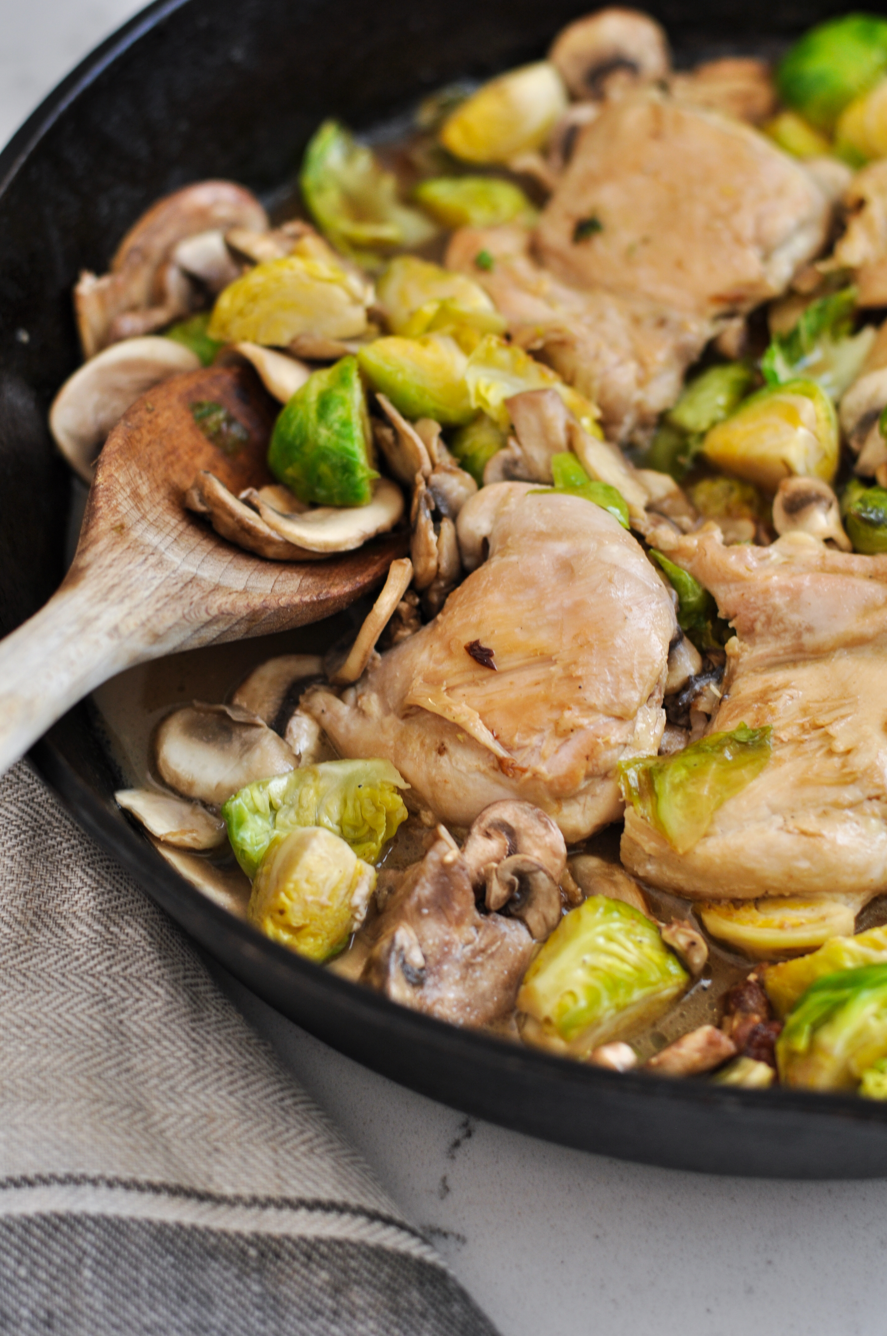 Creamy Chicken And Brussels Sprouts One Pan Meal - Ana Ankeny